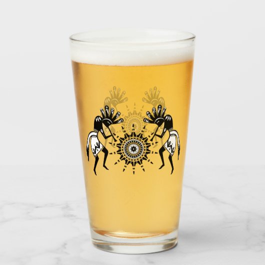 Native American Culture - Sun Dancing Kokopelli 1 Glas (Voorkant gevuld)