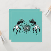 Native American Culture - Sun Dancing Kokopelli 1 Kaart (Voorkant / Achterkant in situ)