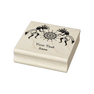 Native American Culture - Sun Dancing Kokopelli 1 Rubberstempel