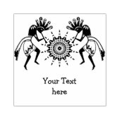 Native American Culture - Sun Dancing Kokopelli 1 Rubberstempel (Afrduk)