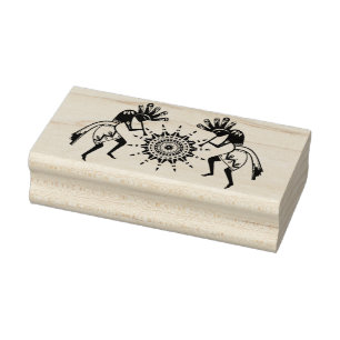 Native American Culture - Sun Dancing Kokopelli 1 Rubberstempel