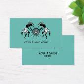 Native American Culture - Sun Dancing Kokopelli 1 Visitekaartje (Bureau)