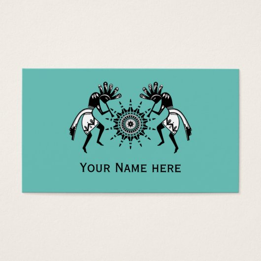 Native American Culture - Sun Dancing Kokopelli 1 Visitekaartje (Voorkant)