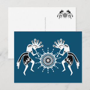 Native American Culture - Sun Dancing Kokopelli 2 Briefkaart