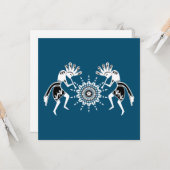 Native American Culture - Sun Dancing Kokopelli 2 Kaart (Voorkant / Achterkant in situ)
