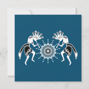 Native American Culture - Sun Dancing Kokopelli 2 Kaart