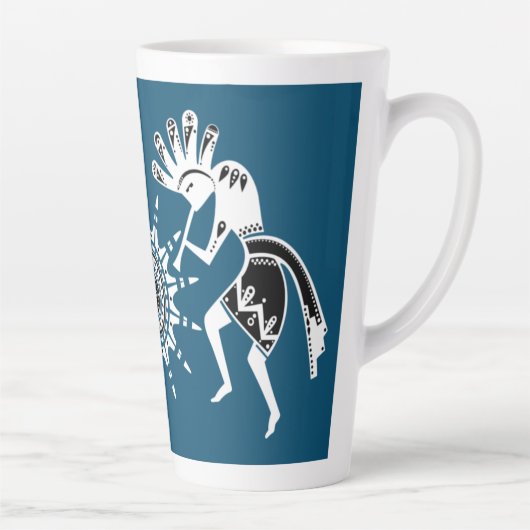 Native American Culture - Sun Dancing Kokopelli 2 Latte Mok (Rechts)