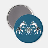 Native American Culture - Sun Dancing Kokopelli 2 Magneet (Voorkant / Achterkant)