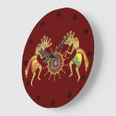 Native American Culture - Sun Dancing Kokopelli 3 Grote Klok (Hoek)