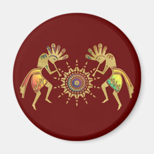 Native American Culture - Sun Dancing Kokopelli 3 Magneet
