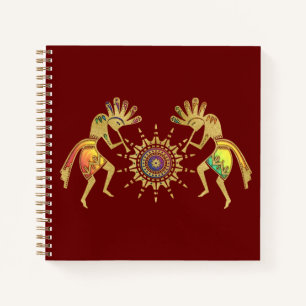Native American Culture - Sun Dancing Kokopelli 3 Notitieboek