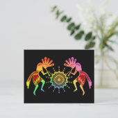 Native American Culture - Sun Dancing Kokopelli 4 Briefkaart (Staand voorkant)