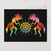 Native American Culture - Sun Dancing Kokopelli 4 Briefkaart (Voorkant)
