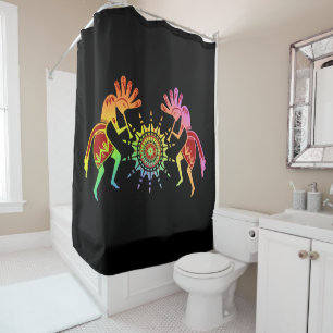 Native American Culture - Sun Dancing Kokopelli 4 Douchegordijn