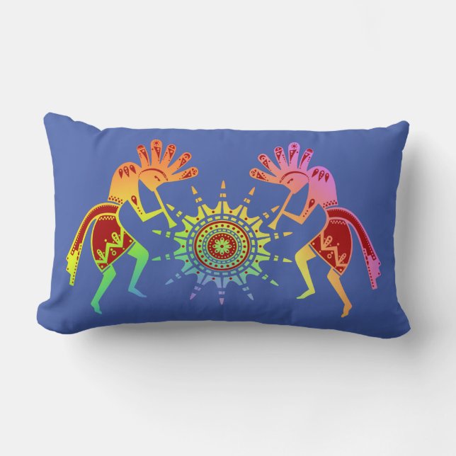 Native American Culture - Sun Dancing Kokopelli 4 Kussen (Voorkant)