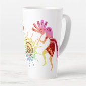 Native American Culture - Sun Dancing Kokopelli 4 Latte Mok (Rechterhoek)