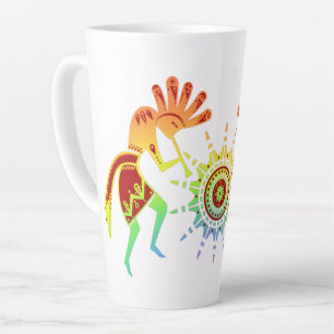 Native American Culture - Sun Dancing Kokopelli 4 Latte Mok