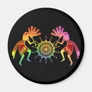 Native American Culture - Sun Dancing Kokopelli 4 Magneet