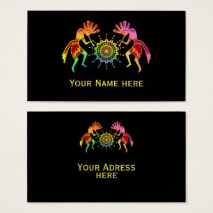 Native American Culture - Sun Dancing Kokopelli 4 Visitekaartje