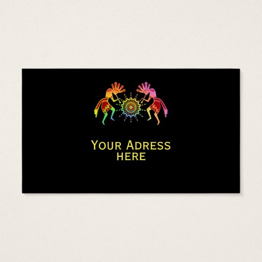 Native American Culture - Sun Dancing Kokopelli 4 Visitekaartje (Achterkant)