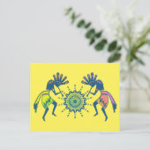 Native American Culture - Sun Dancing Kokopelli 5 Briefkaart (Staand voorkant)