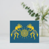 Native American Culture - Sun Dancing Kokopelli 6 Briefkaart (Staand voorkant)