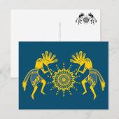 Native American Culture - Sun Dancing Kokopelli 6 Briefkaart (Voorkant / Achterkant)