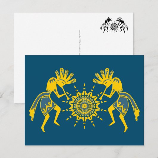 Native American Culture - Sun Dancing Kokopelli 6 Briefkaart (Voorkant / Achterkant)