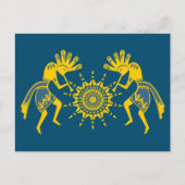 Native American Culture - Sun Dancing Kokopelli 6 Briefkaart (Voorkant)