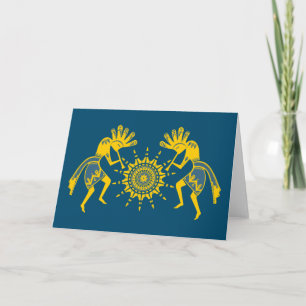 Native American Culture - Sun Dancing Kokopelli 6 Kaart
