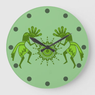 Native American Culture - Sun Dancing Kokopelli 7 Grote Klok