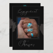 Native American Custom Photo Black Verloving Kaart (Voorkant / Achterkant)