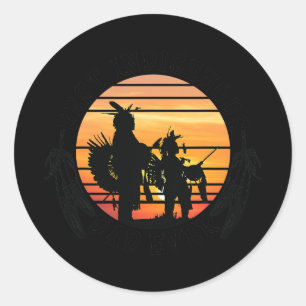 Native American Dad Father's Day Gift Apparel  Ronde Sticker