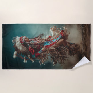 Native American Dancer Beach Towel Strandlaken