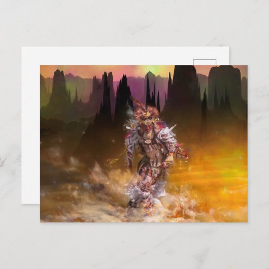 Native American Dancer ROLLING THONDER Briefkaart (Voorkant / Achterkant)