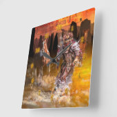 Native American Dancer ROLLING THONDER Vierkante Klok (Hoek)