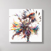 Native American Dancer Stretched Canvas Print (Voorkant)