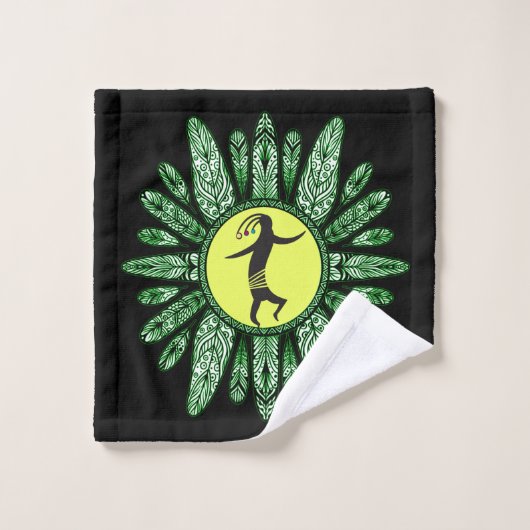 Native American Dancing Kokopelli Bad Handdoek (Wasdoekje)