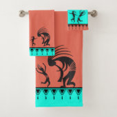 Native American Dancing Kokopelli Bad Handdoek (Insitu)