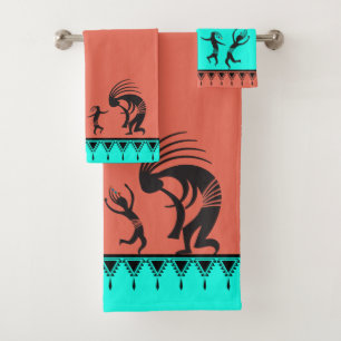 Native American Dancing Kokopelli Bad Handdoek