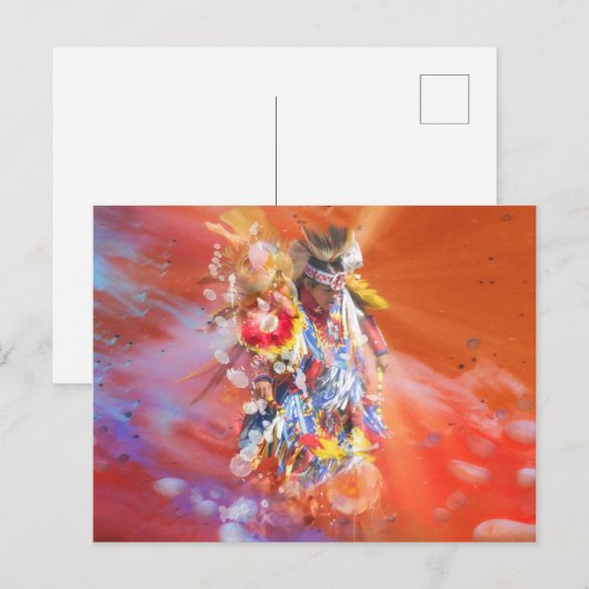 Native American DANCING WOLVES Briefkaart (Voorkant / Achterkant)