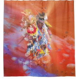 Native American DANCING WOLVES Douchegordijn