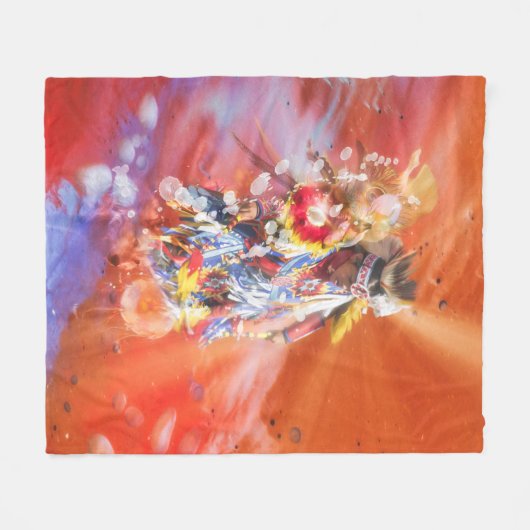 Native American DANCING WOLVES Fleece Deken (Voorkant (Horizontaal))