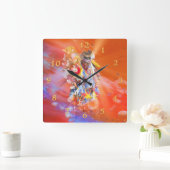 Native American DANCING WOLVES Vierkante Klok (Huis)