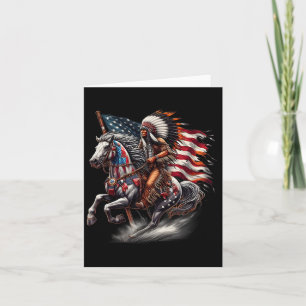 Native American Day Flag Indian Riding Horse 4th O Kaart