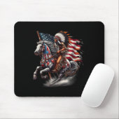 Native American Day Flag Indian Riding Horse 4th O Muismat (Met muis)