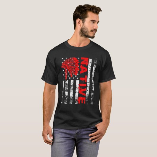 Native American Day Flag USA T-shirt (Voorkant volledig)