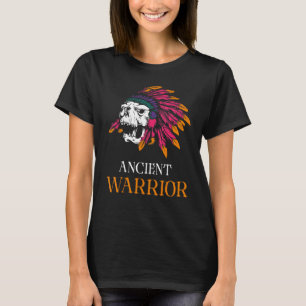 Native American Day warrior cheif indian skull heu T-shirt
