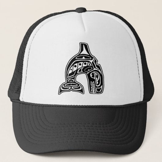 Native American Design Killer Whale Trucker Pet (Voorkant)