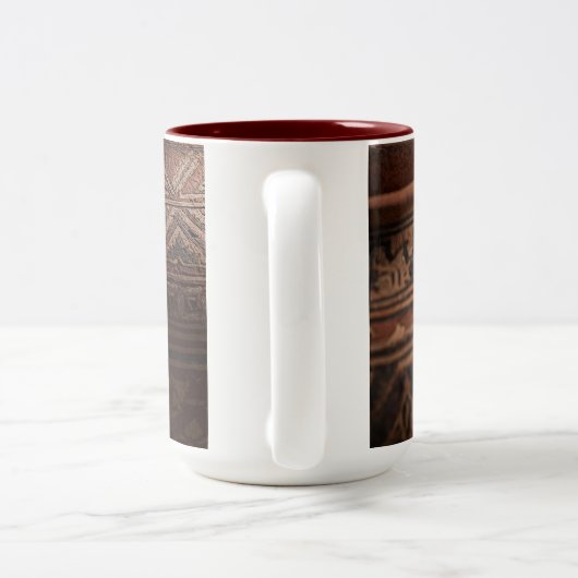 Native American design mug Tweekleurige Koffiemok (Handvat)